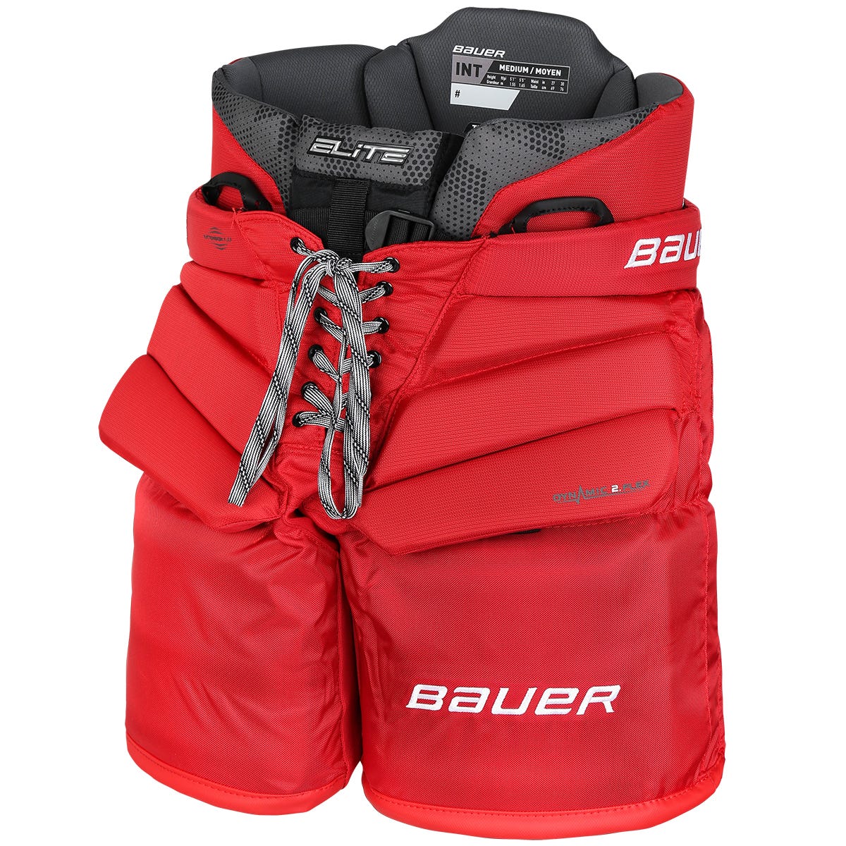 Bauer Elite Intermediate Goalie Pants - 2023 Model in Red Size Small