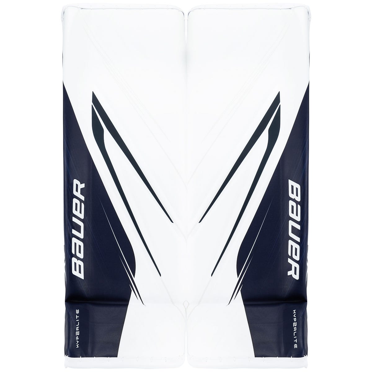Bauer Vapor Hyperlite 2 Senior Goalie Leg Pads in White/Navy Size Medium