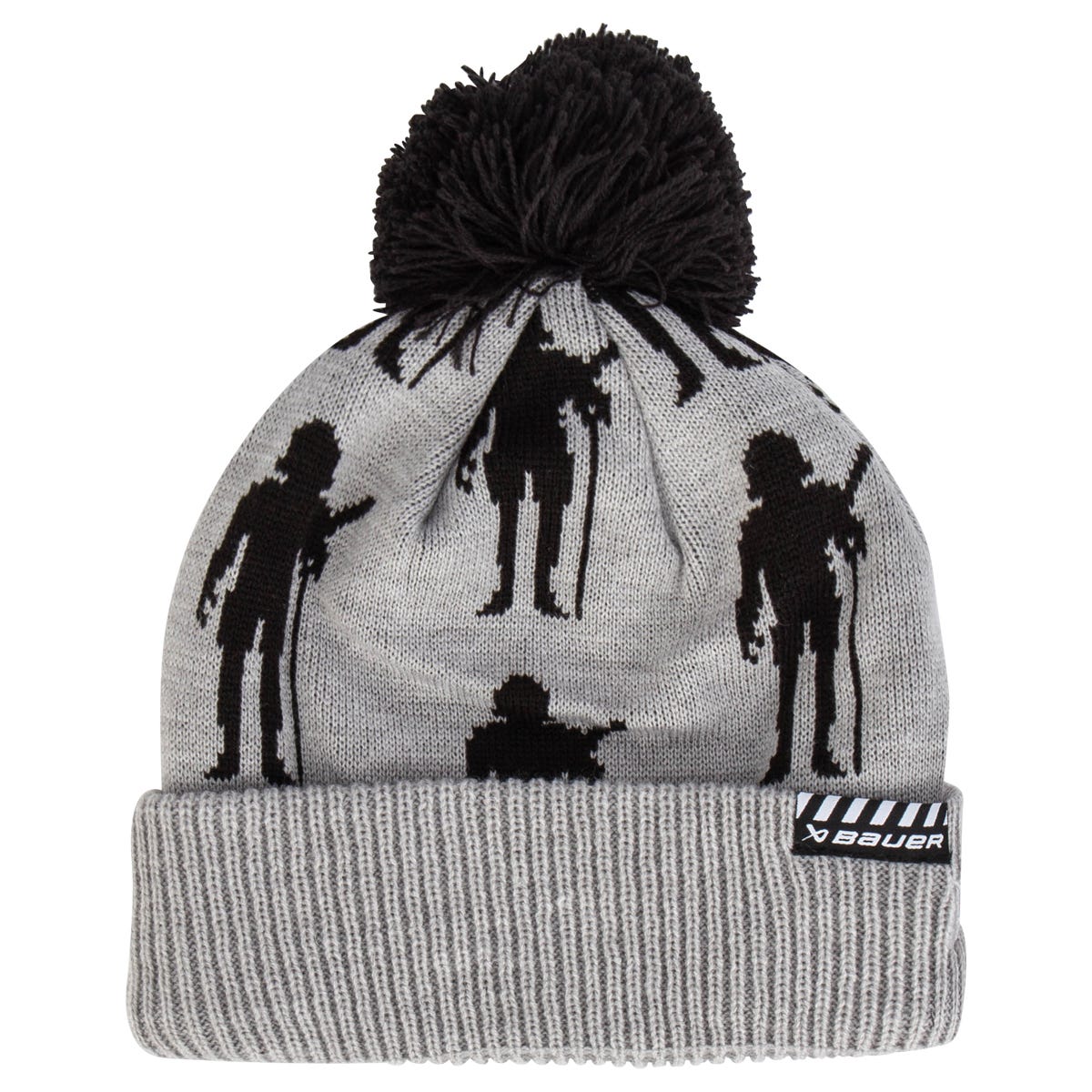 "Bauer New Era Adult Knit Pom Beanie | 100% Polyester in Grey"