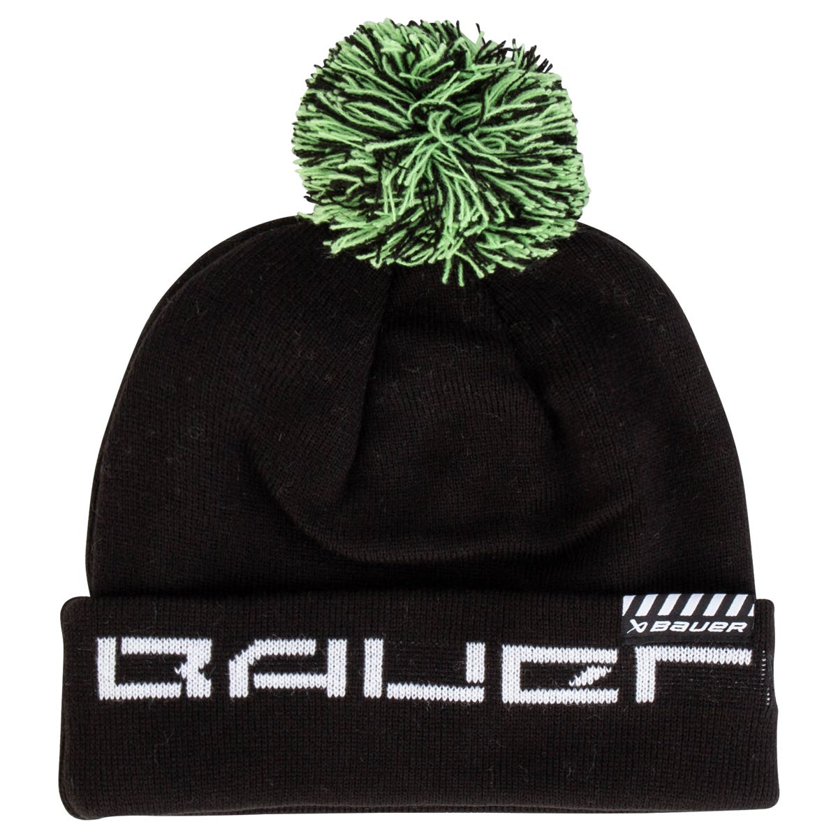 "Bauer New Era Adult Knit Pom Beanie | 100% Polyester in Black"