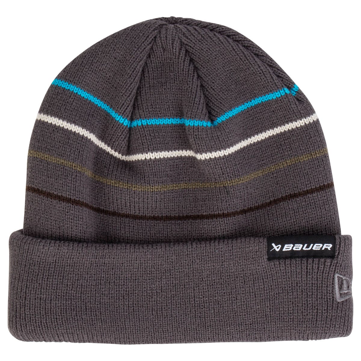 "Bauer New Era Striped Adult Toque | 100% Acrylic in Grey"