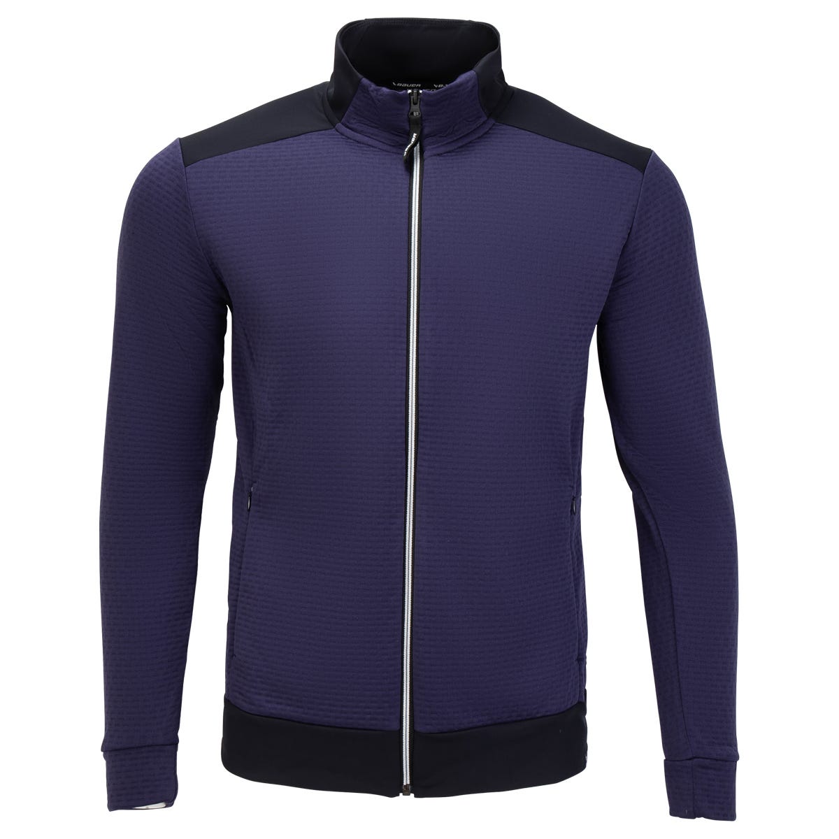 Bauer Textured Fleece Senior Full Zip Sweatshirt | 100% Polyester in Blue Size Medium
