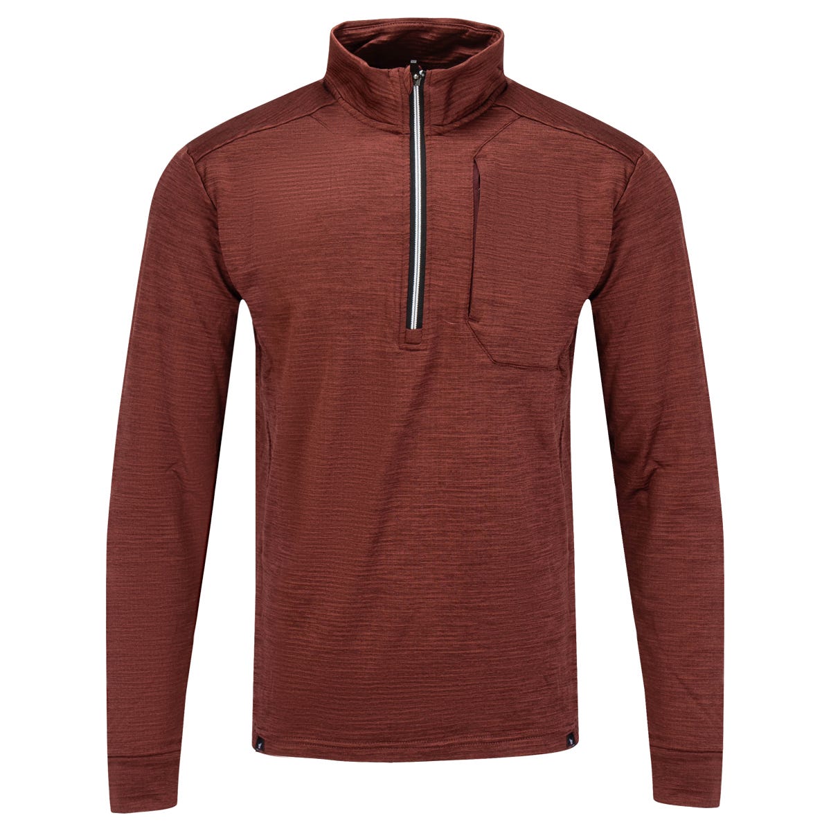 Bauer Textured Fleece Senior Half Zip Pullover Sweatshirt in Burgundy Size Medium