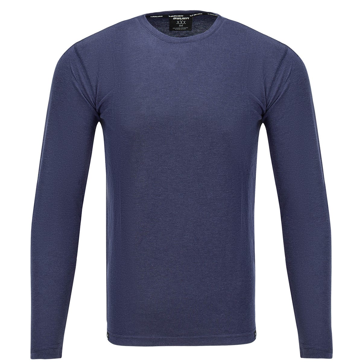 Bauer Fleece Merino Senior Long Sleeve Tech T-Shirt in Navy Size Small