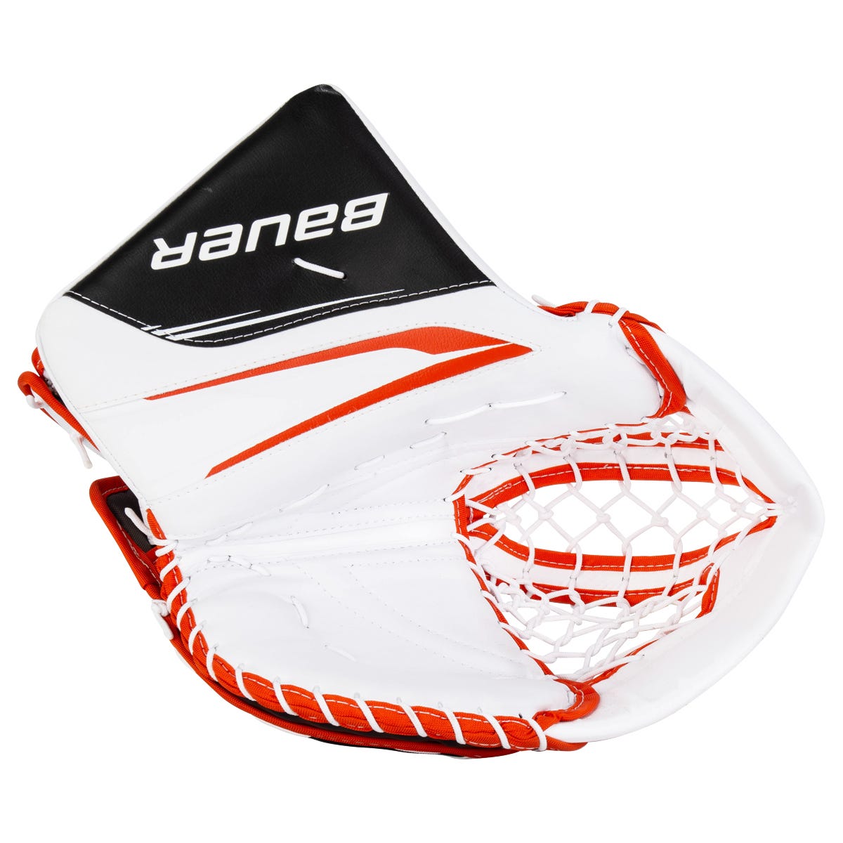Bauer Vapor X5 Pro Senior Goalie Glove in White/Orange/Black