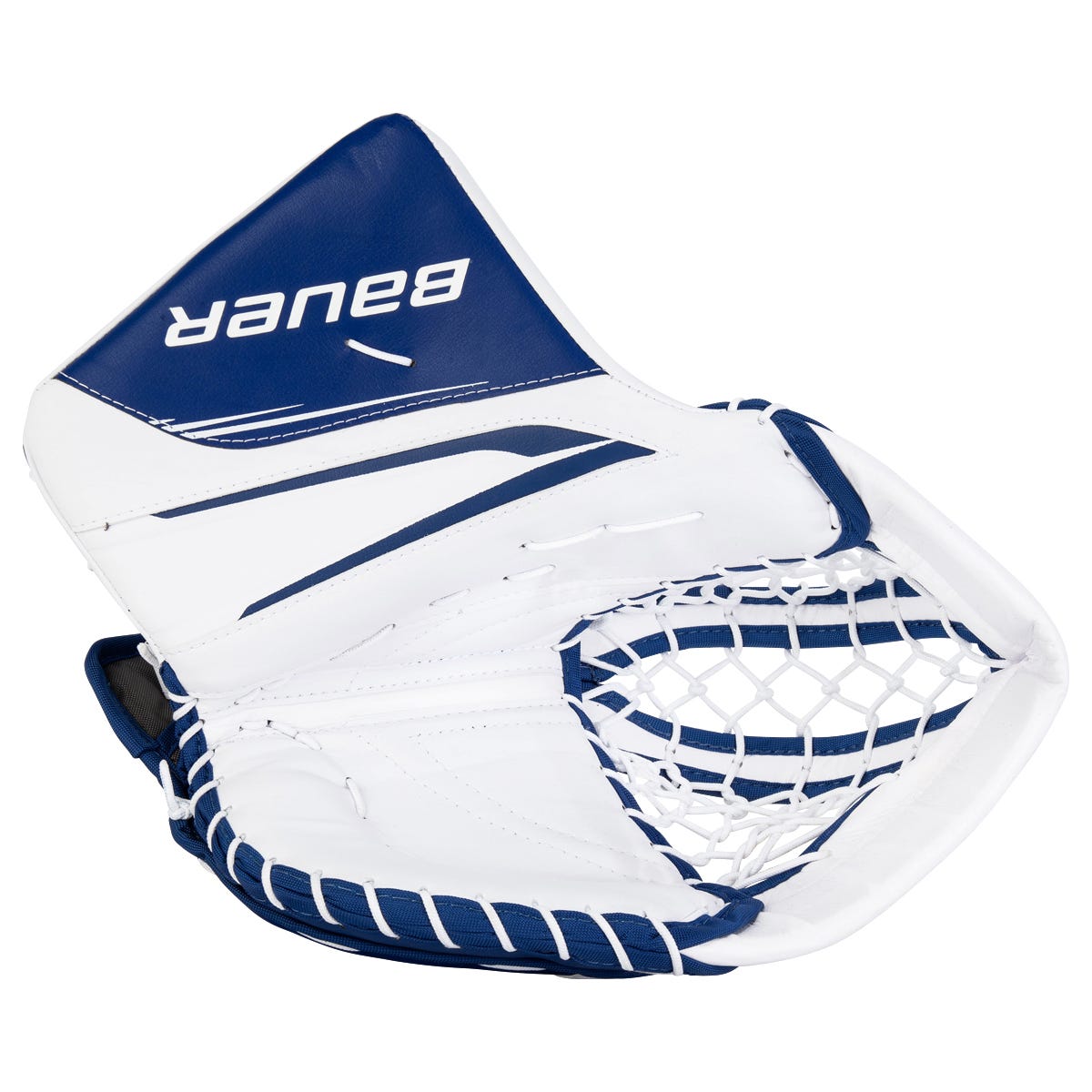 Bauer Vapor X5 Pro Senior Goalie Glove in White/Blue