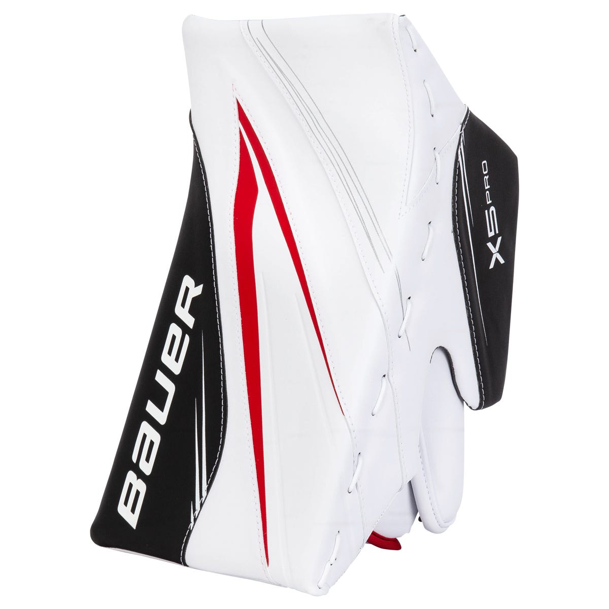 Bauer Vapor X5 Pro Senior Goalie Blocker in White/Black/Red