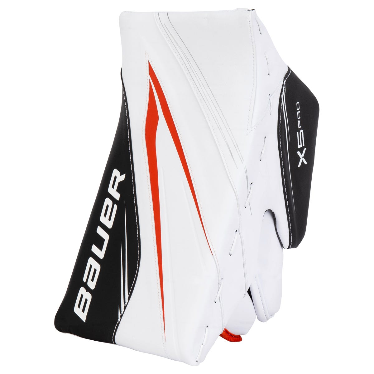 Bauer Vapor X5 Pro Senior Goalie Blocker in White/Orange/Black
