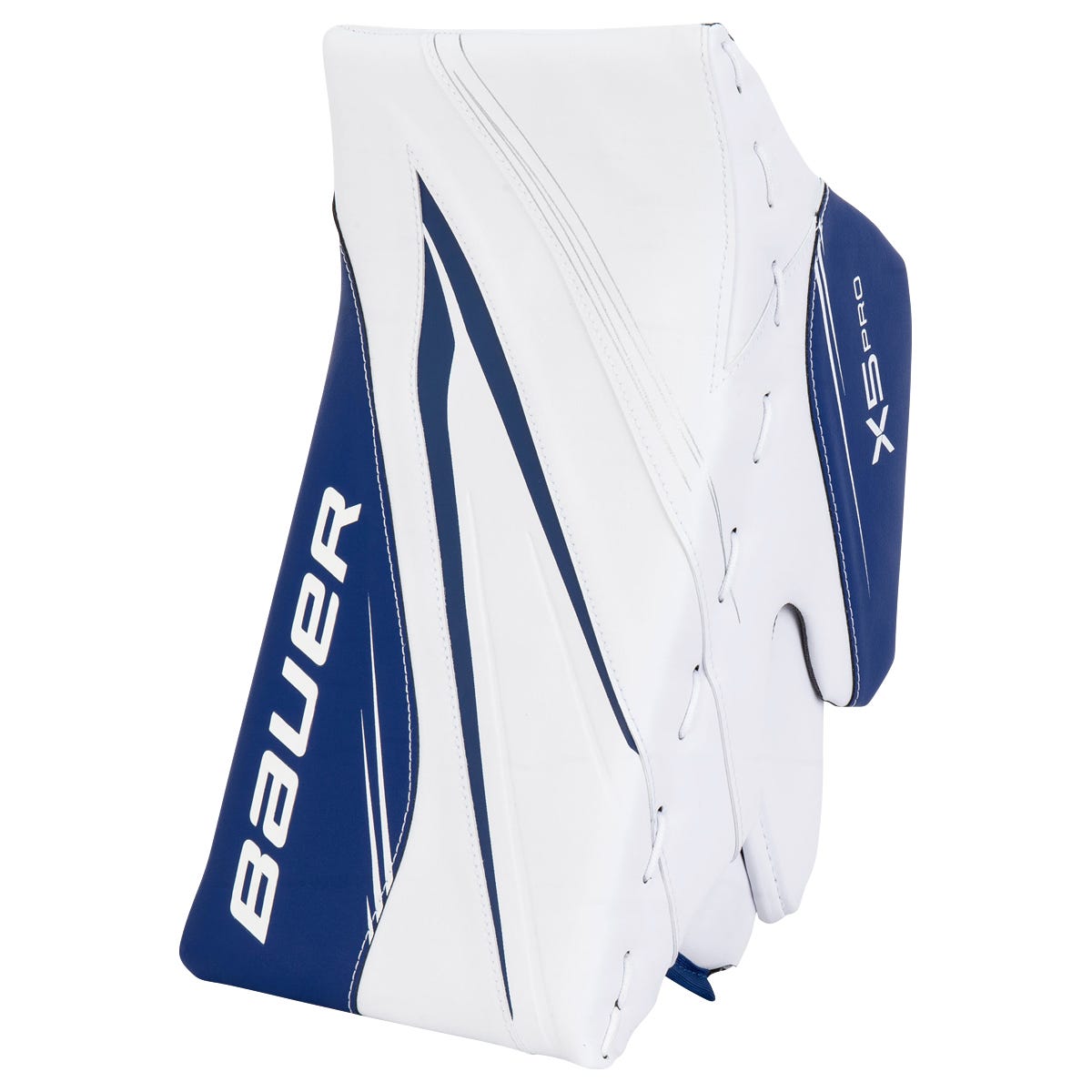 Bauer Vapor X5 Pro Senior Goalie Blocker in White/Blue