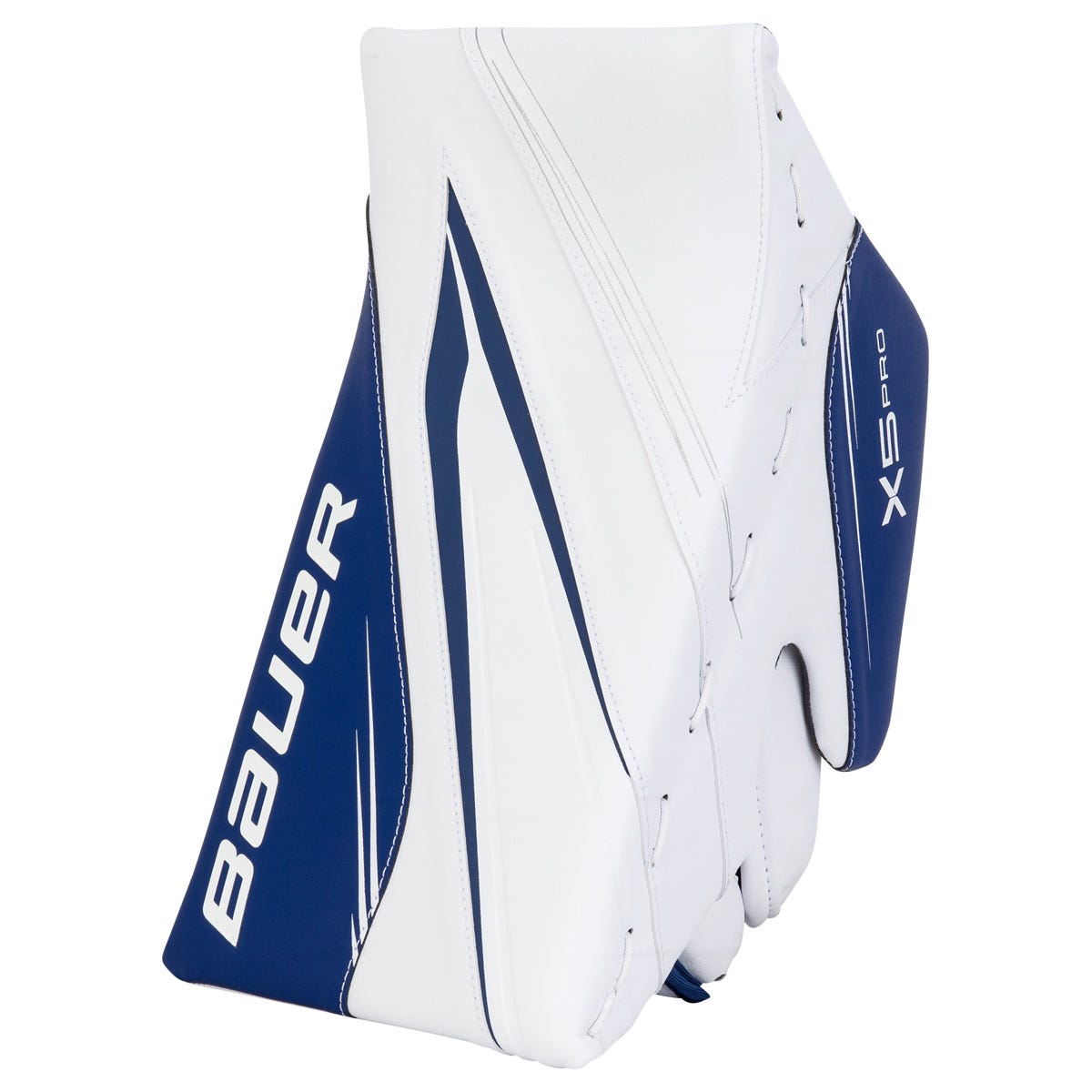 Bauer Vapor X5 Pro Intermediate Goalie Blocker in White/Blue