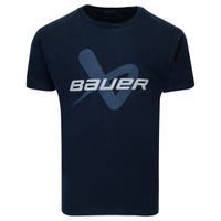 "Bauer Lockup Adult Short Sleeve T-Shirt in Navy Size Medium"