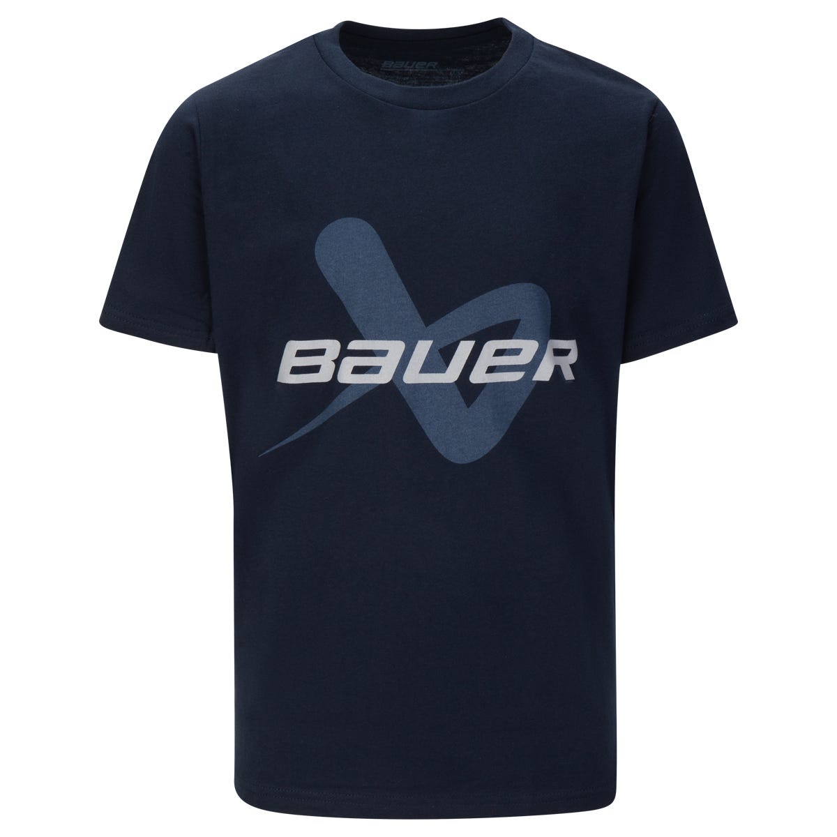 "Bauer Lockup Youth Short Sleeve T-Shirt in Navy Size Medium"
