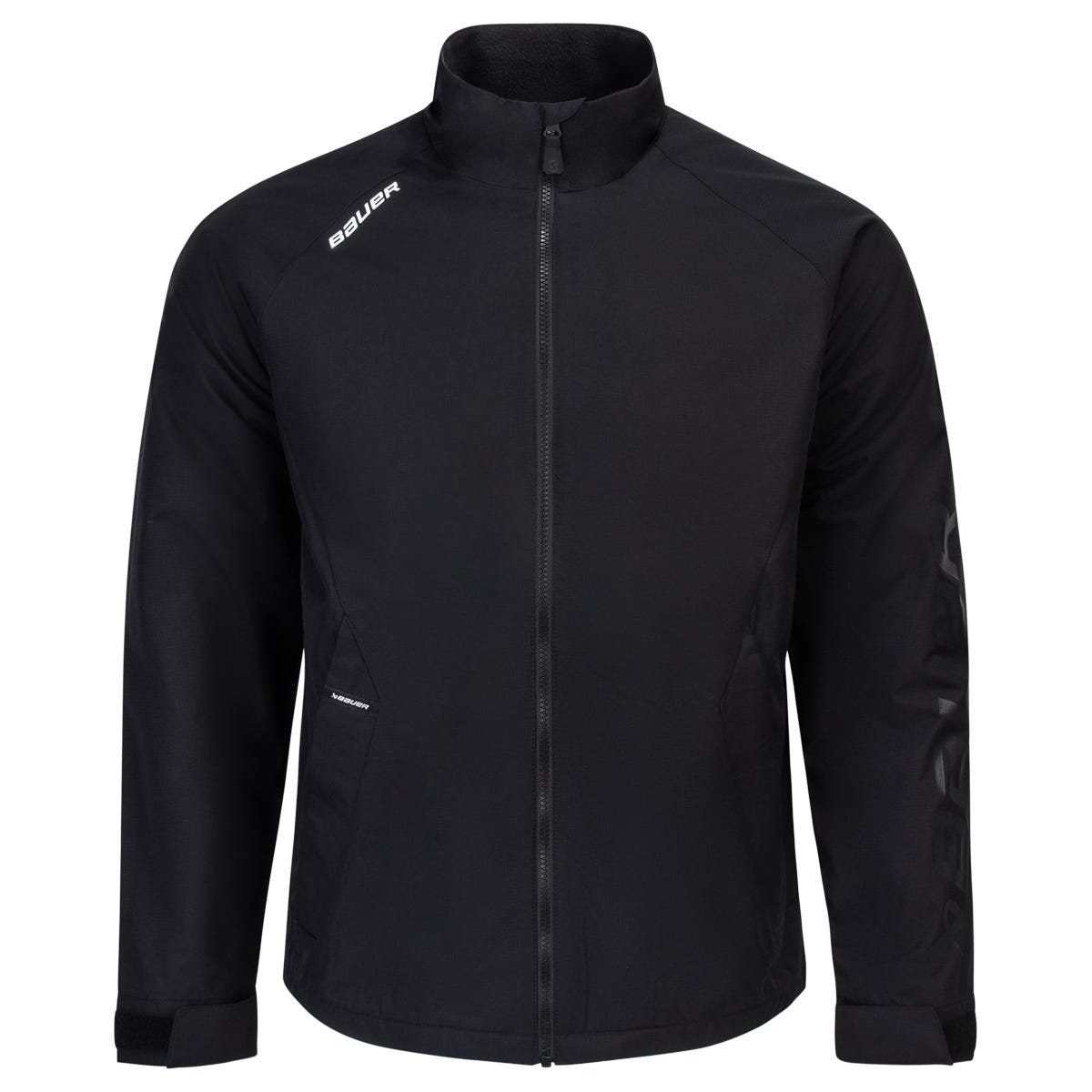"Bauer Midweight Adult Full Zip Jacket | 100% Polyester in Black Size Medium"