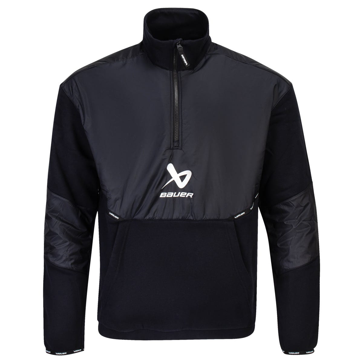 "Bauer Team Adult 1/2 Zip Pullover | 100% Polyester in Black Size Small"