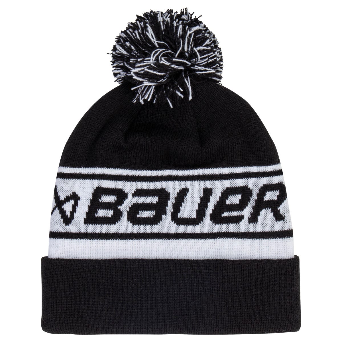 "Bauer Ribbed Pom Adult Beanie | 100% Acrylic in Black"