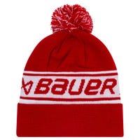 "Bauer Ribbed Pom Adult Beanie in Red"