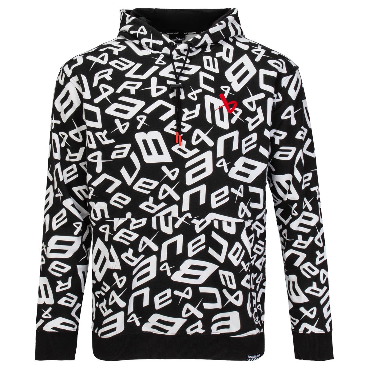 "Bauer Scramble Adult Pullover Hoodie in Black/White Size XX-Large"