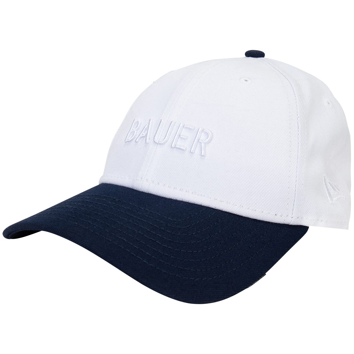 "Bauer Two Tone Adult Hat | 100% cotton in White/Navy"