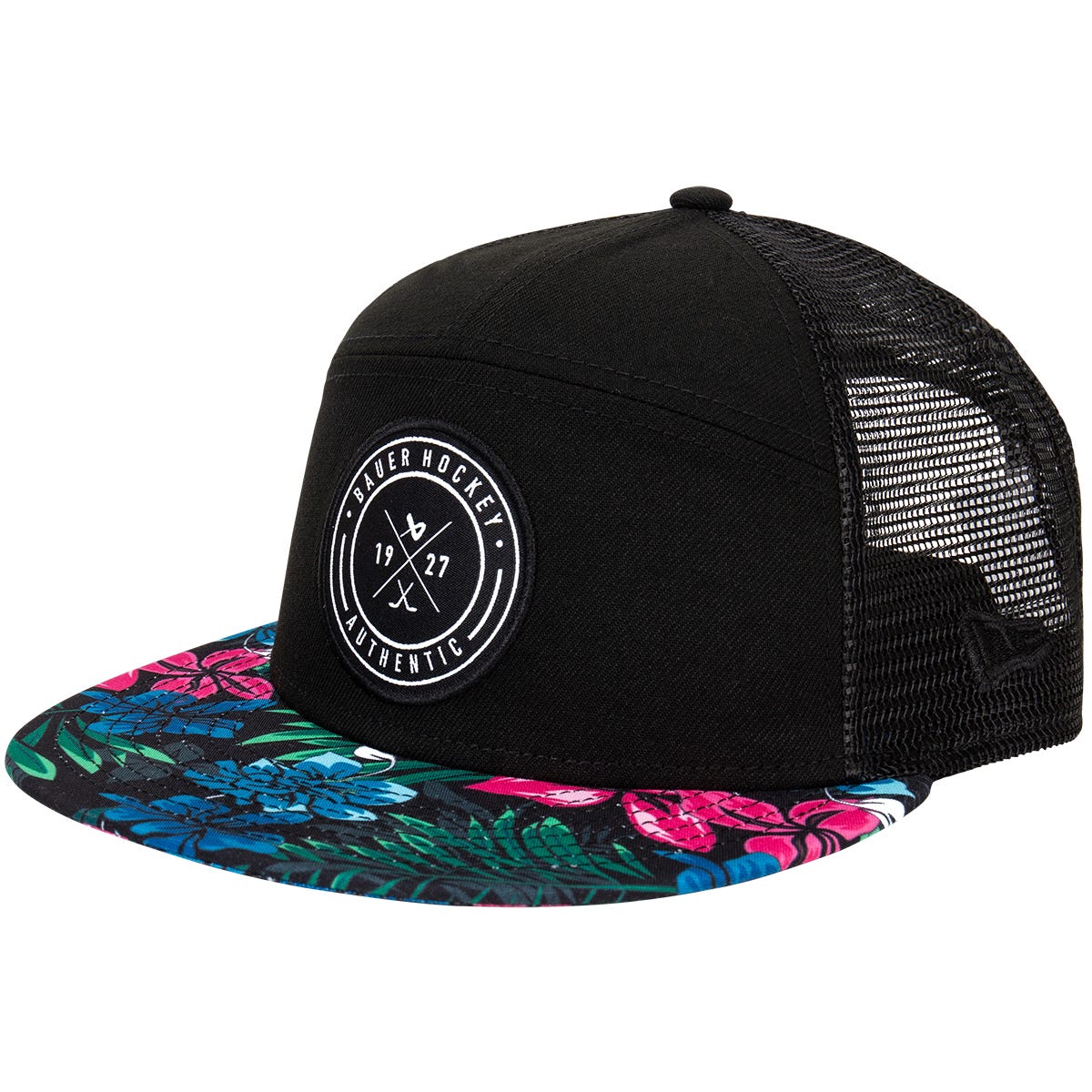 "Bauer Floral Adult Hat | 100% Polyester in Black"