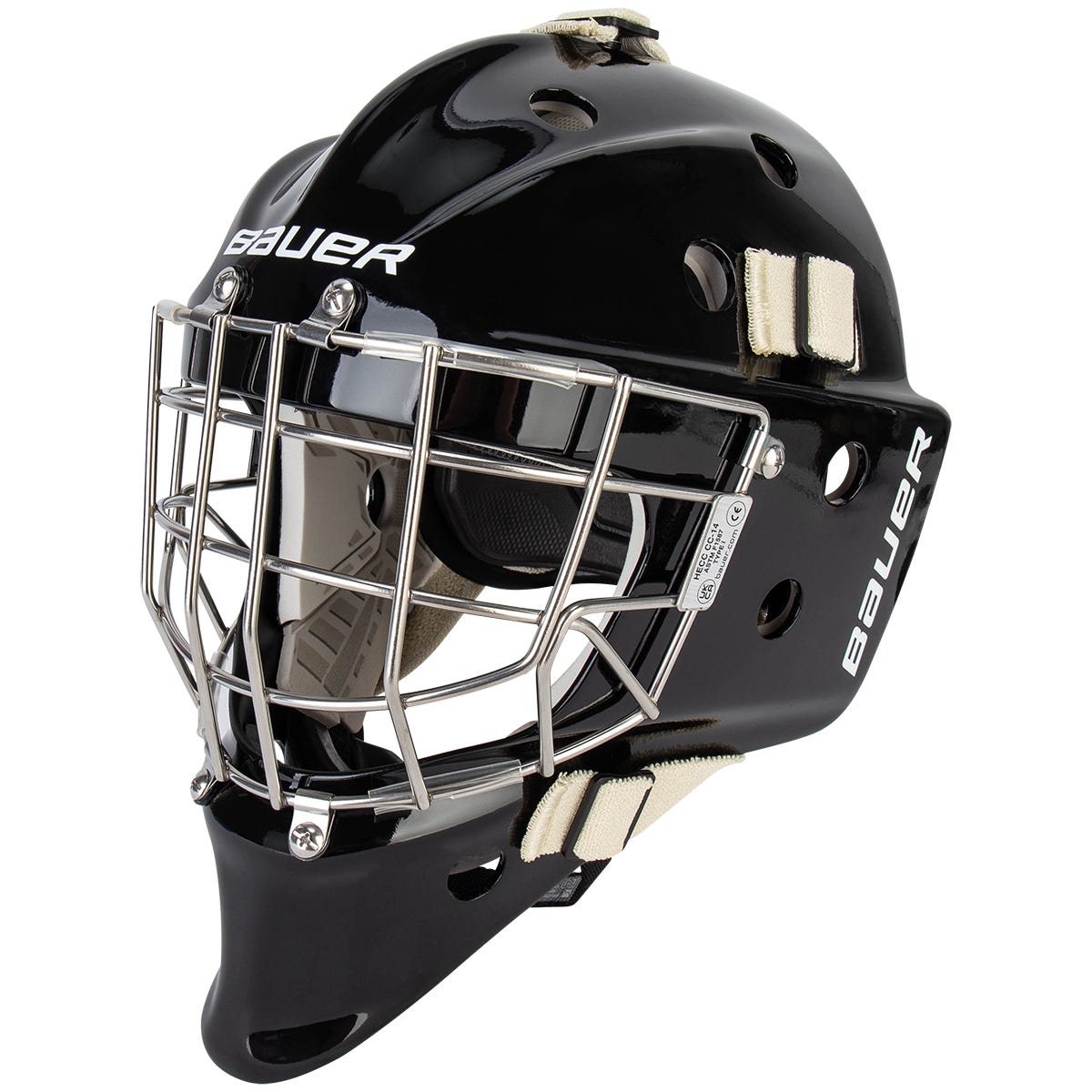 Bauer 960 Senior Certified Straight Bar Goalie Mask - 2024 Model in Black Size Medium
