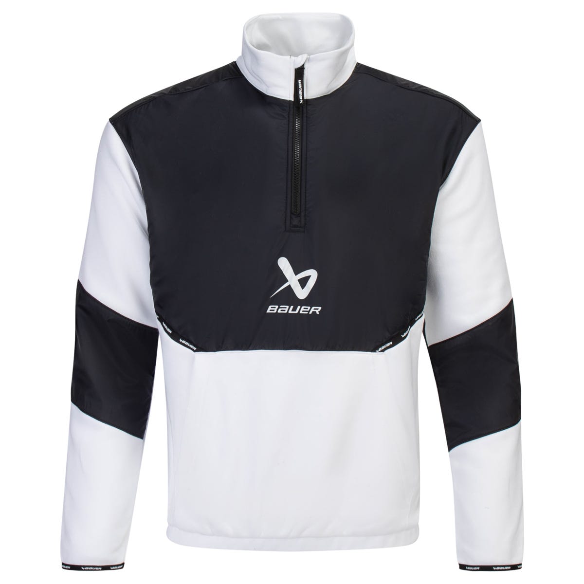 "Bauer Team Adult 1/2 Zip Pullover | 100% Polyester in White Size Medium"