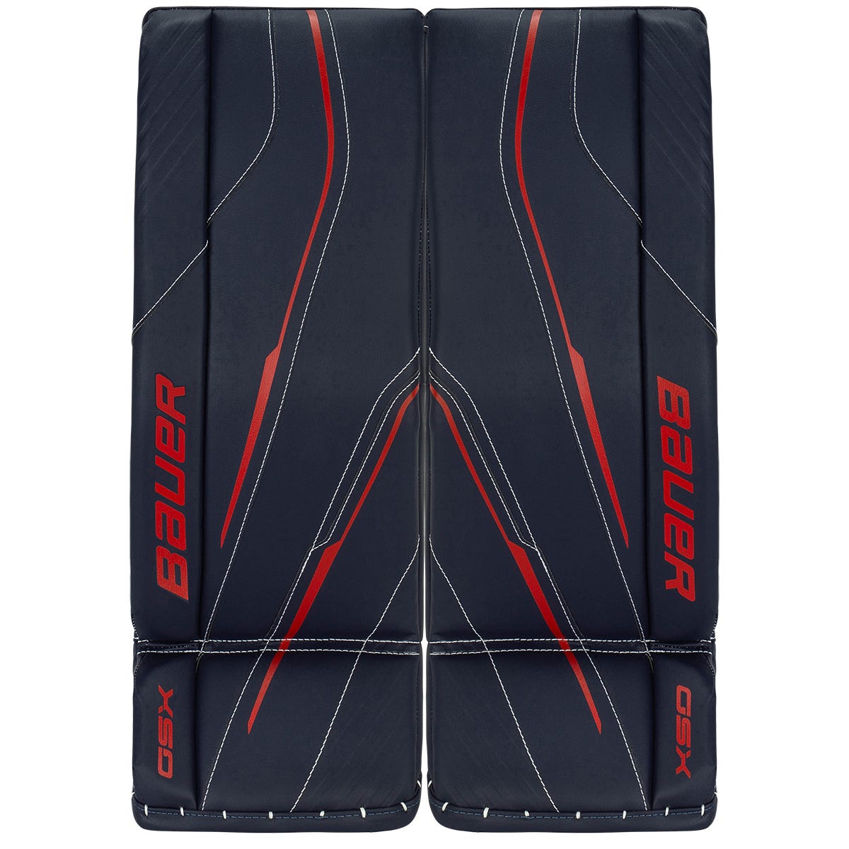 Bauer GSX Junior Goalie Leg Pads - 2023 Model in Navy/Red Size Medium