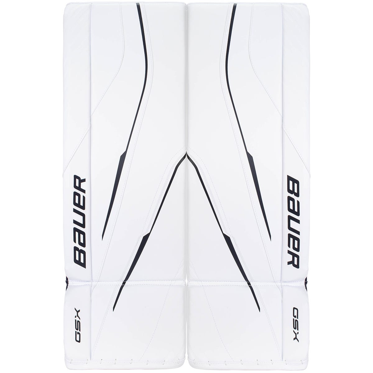 Bauer GSX Intermediate Goalie Leg Pads - 2023 Model in White/Navy Size Medium