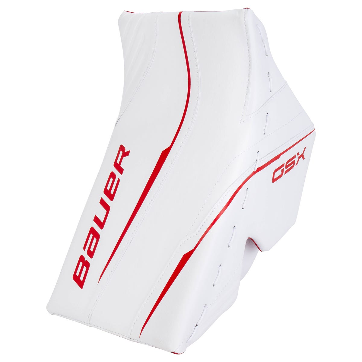 Bauer GSX Intermediate Goalie Blocker - 2023 Model in White/Red