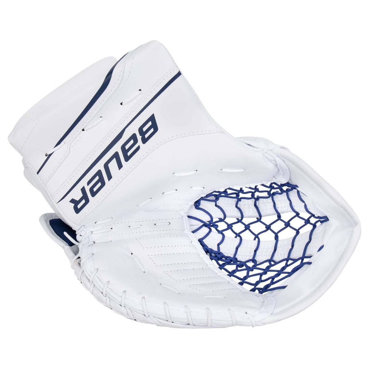Bauer GSX Intermediate Goalie Glove - 2023 Model in White/Blue