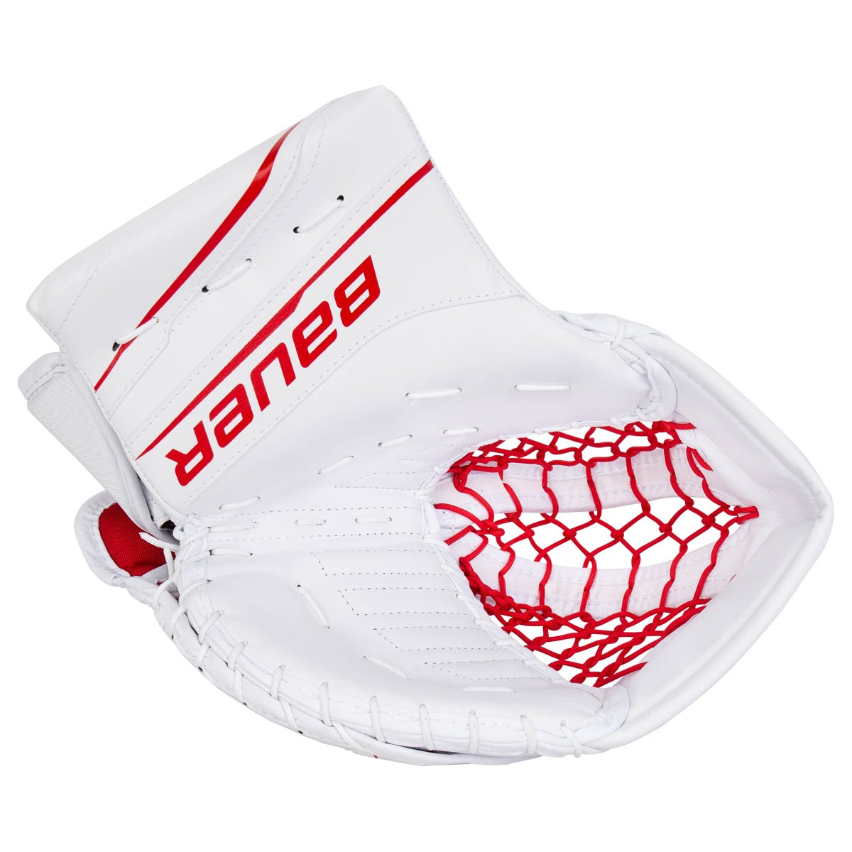 Bauer GSX Intermediate Goalie Glove - 2023 Model in White/Red