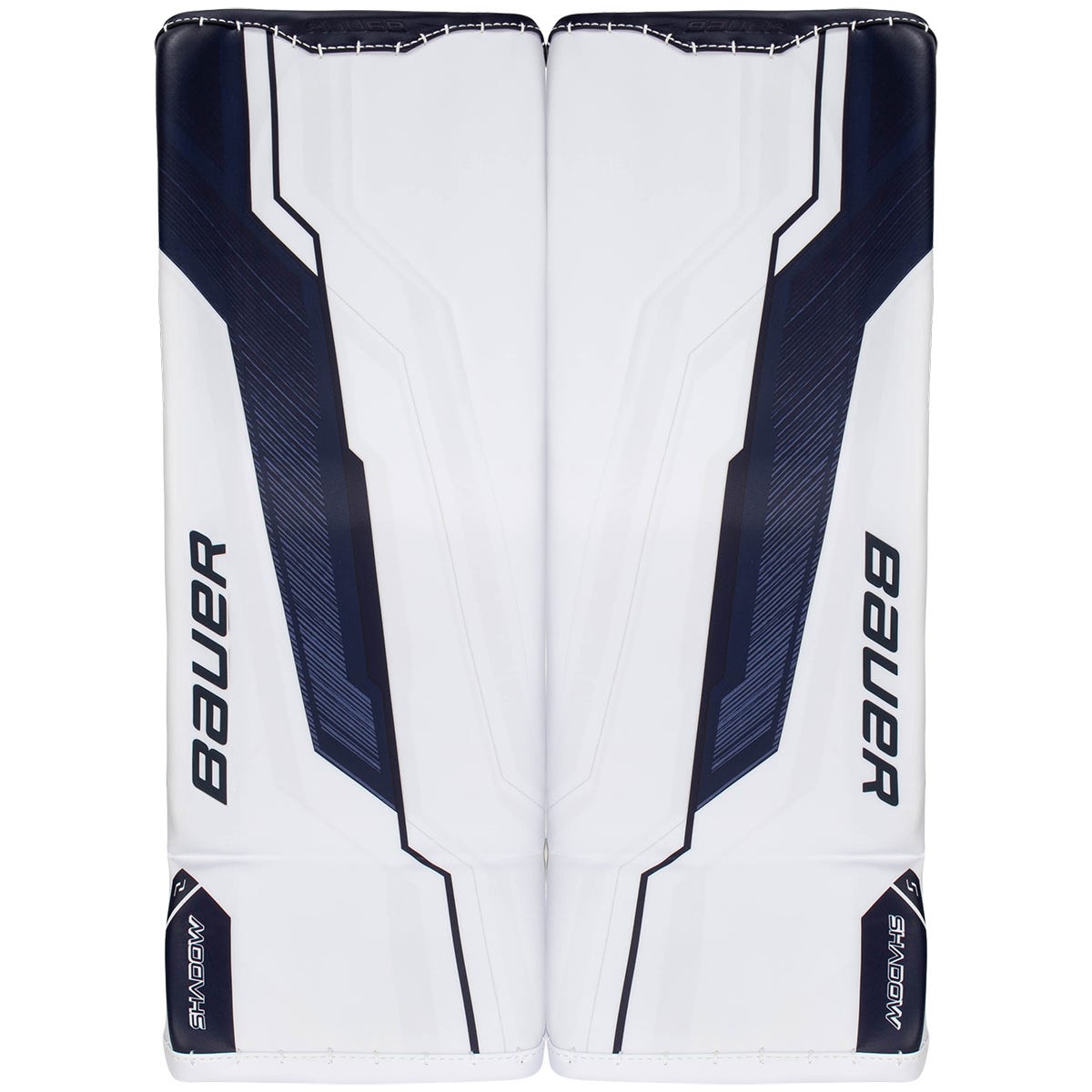 Bauer Supreme Shadow Senior Goalie Leg Pads in White/Navy Size Medium