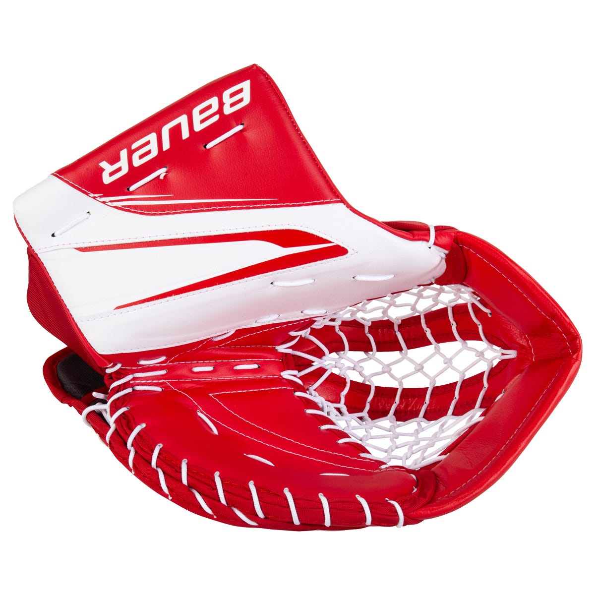 Bauer Supreme MVPro Senior Goalie Glove in White/Red