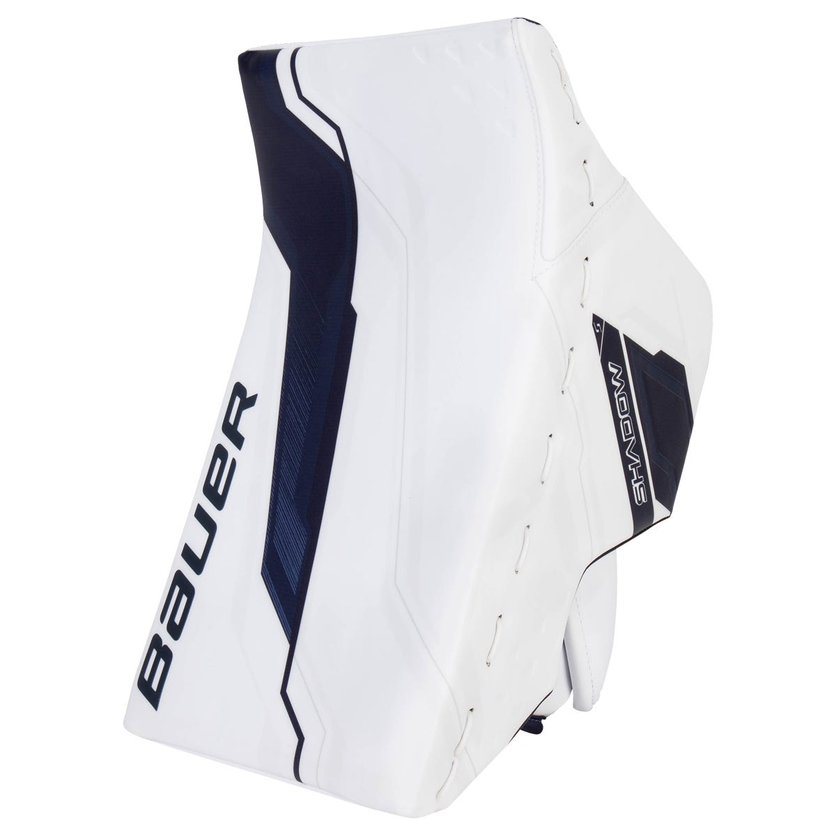Bauer Supreme Shadow Senior Goalie Blocker in White/Navy