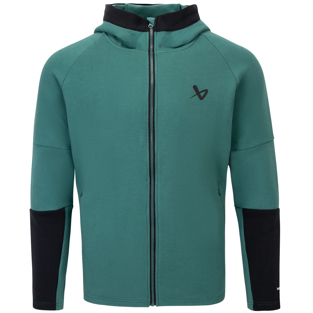 Bauer FLC Colorblock Fleece Senior Full Zip Sweatshirt in Green Size Small