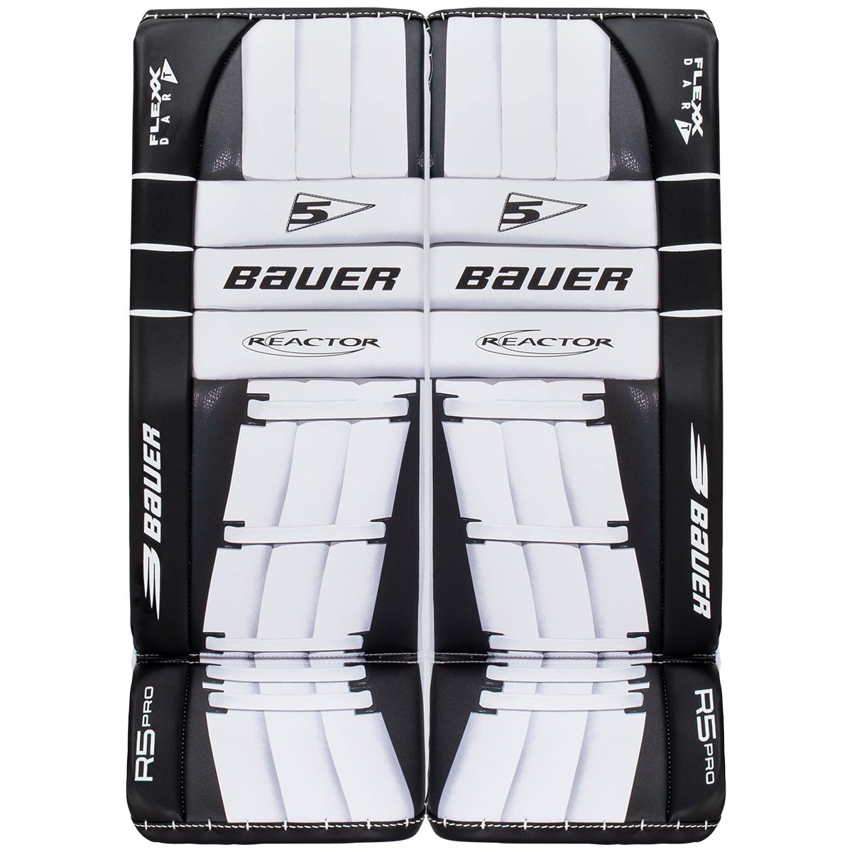 Bauer Reactor R5 Pro Senior Goalie Leg Pads in White/Black Size Medium