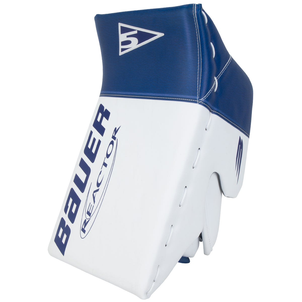 Bauer Reactor R5 Pro Senior Goalie Blocker in White/Blue