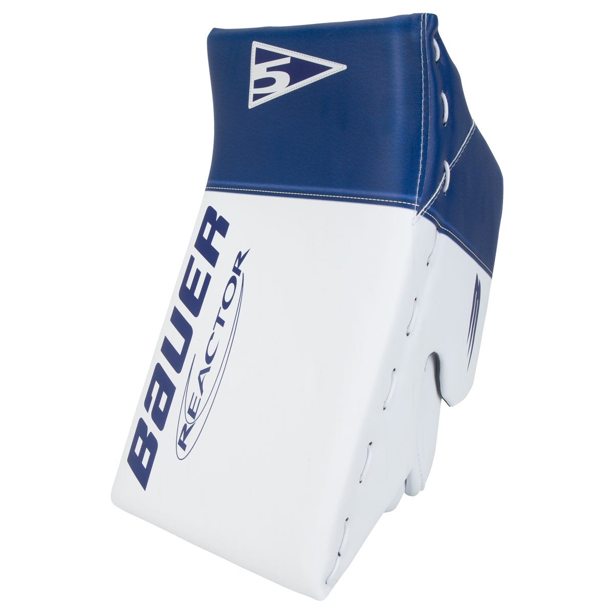Bauer Reactor R5 Pro Intermediate Goalie Blocker in White/Blue