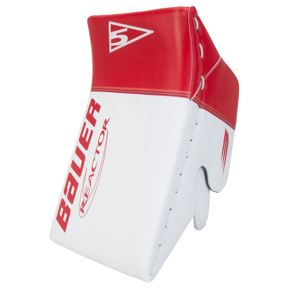 Bauer Reactor R5 Pro Intermediate Goalie Blocker in White/Red