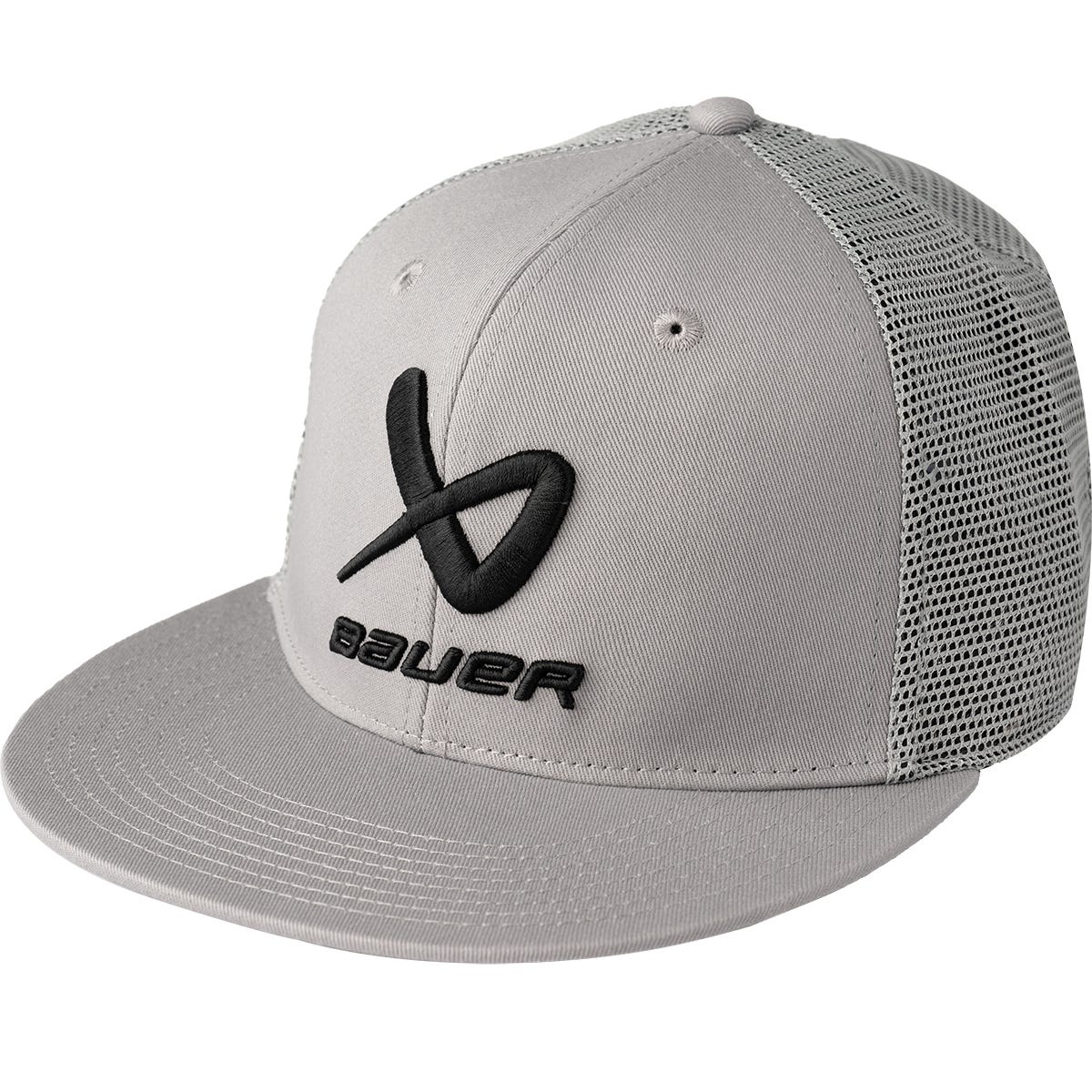 Bauer Core Adult Flat Brim Snapback Hat | 100% cotton in Grey