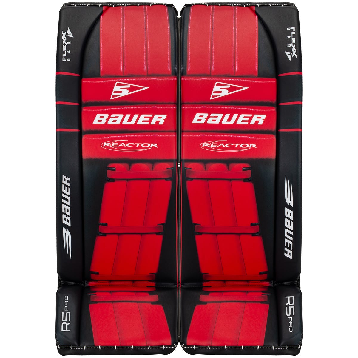 Bauer Reactor R5 Pro Senior Goalie Leg Pads in Black/Red Size Large