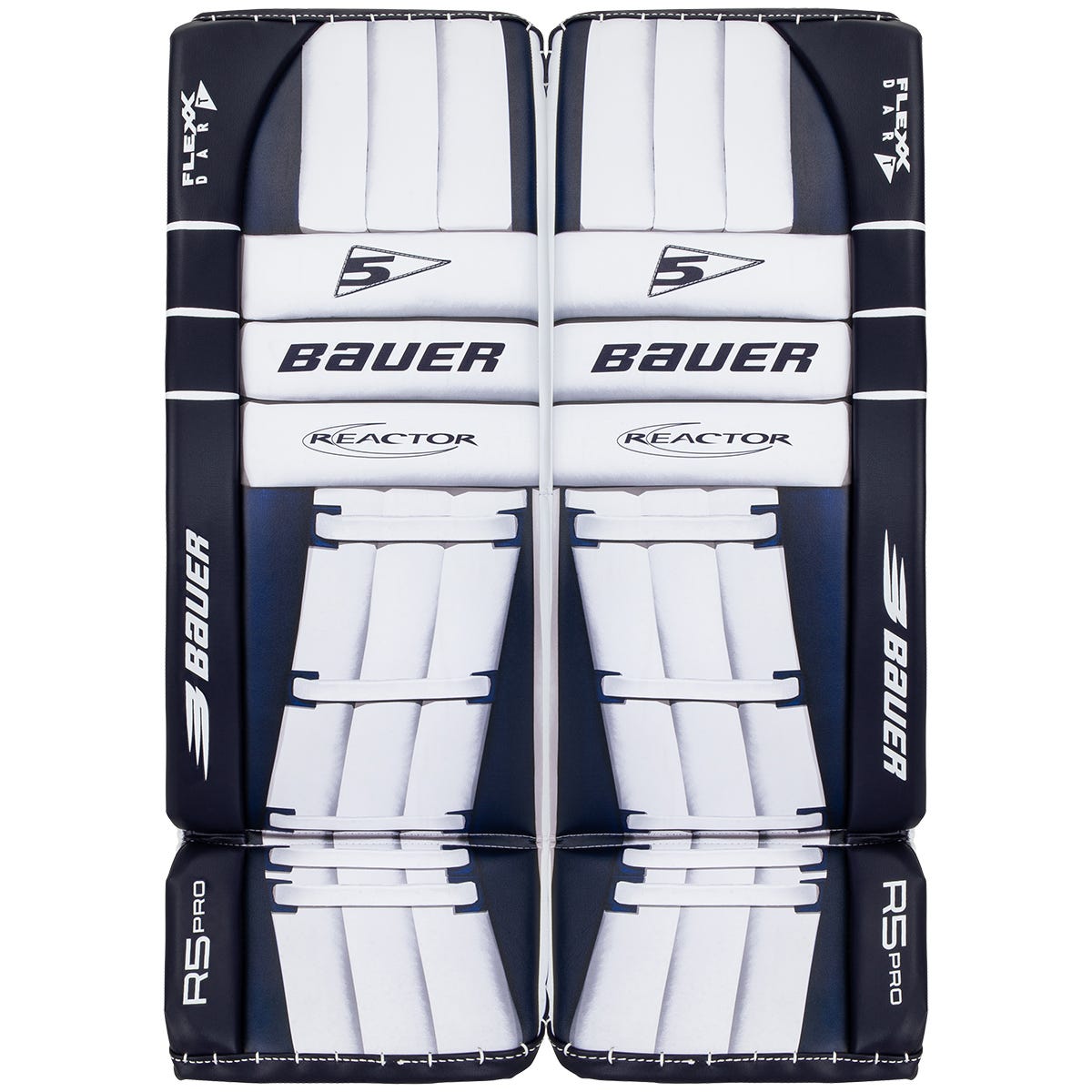 Bauer Reactor R5 Pro Senior Goalie Leg Pads in White/Navy Size Large