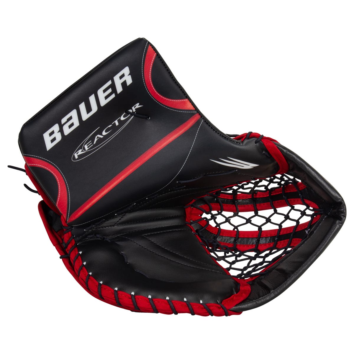 Bauer Reactor R5 Pro Senior Goalie Glove in Black/Red