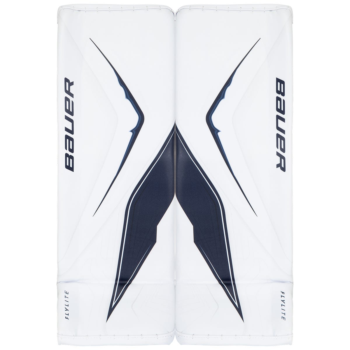 Bauer Vapor FlyLite Senior Goalie Leg Pads in White/Navy Size Medium