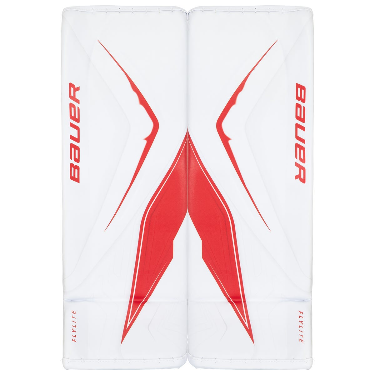 Bauer Vapor FlyLite Senior Goalie Leg Pads in White/Red Size Medium