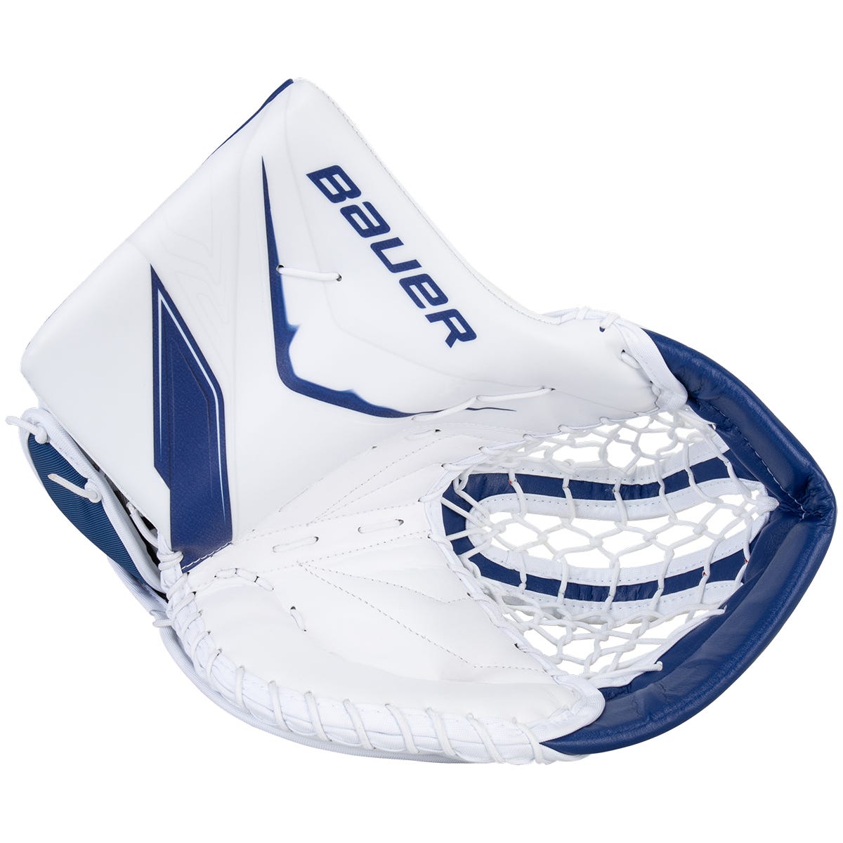 Bauer Vapor FlyLite Senior Goalie Glove in White/Blue