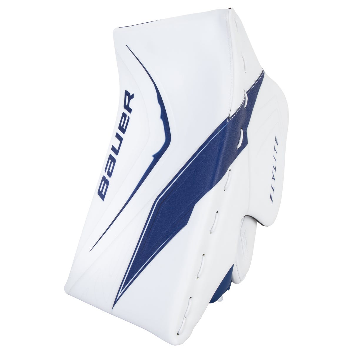 Bauer Vapor FlyLite Senior Goalie Blocker in White/Blue