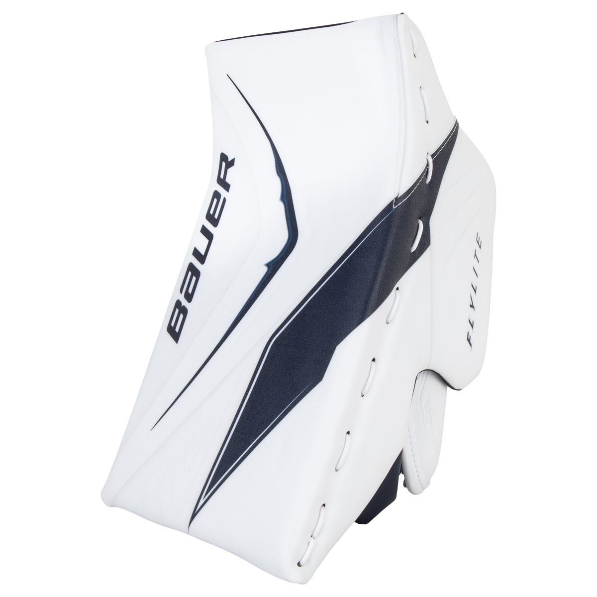 Bauer Vapor FlyLite Senior Goalie Blocker in White/Navy