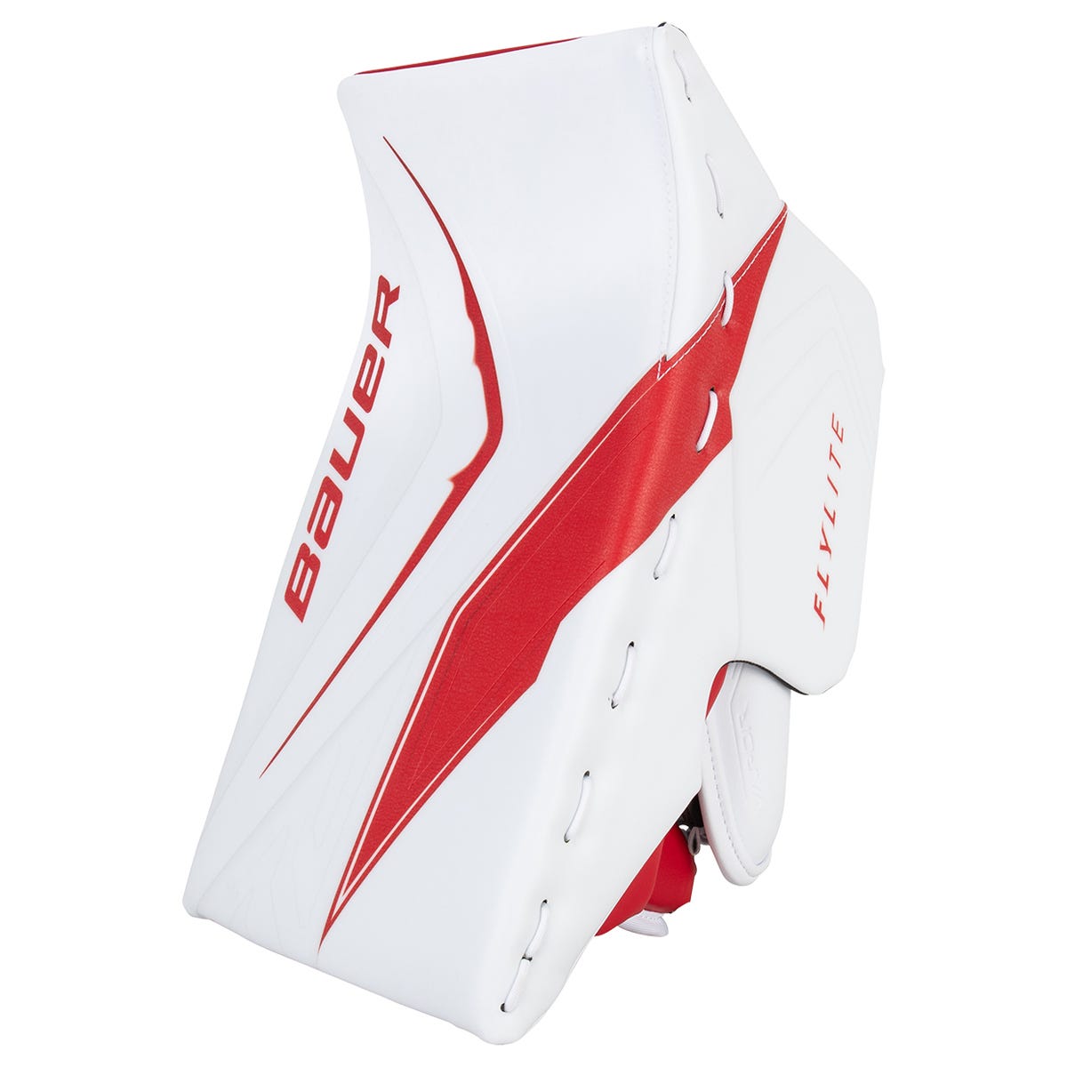 Bauer Vapor FlyLite Senior Goalie Blocker in White/Red