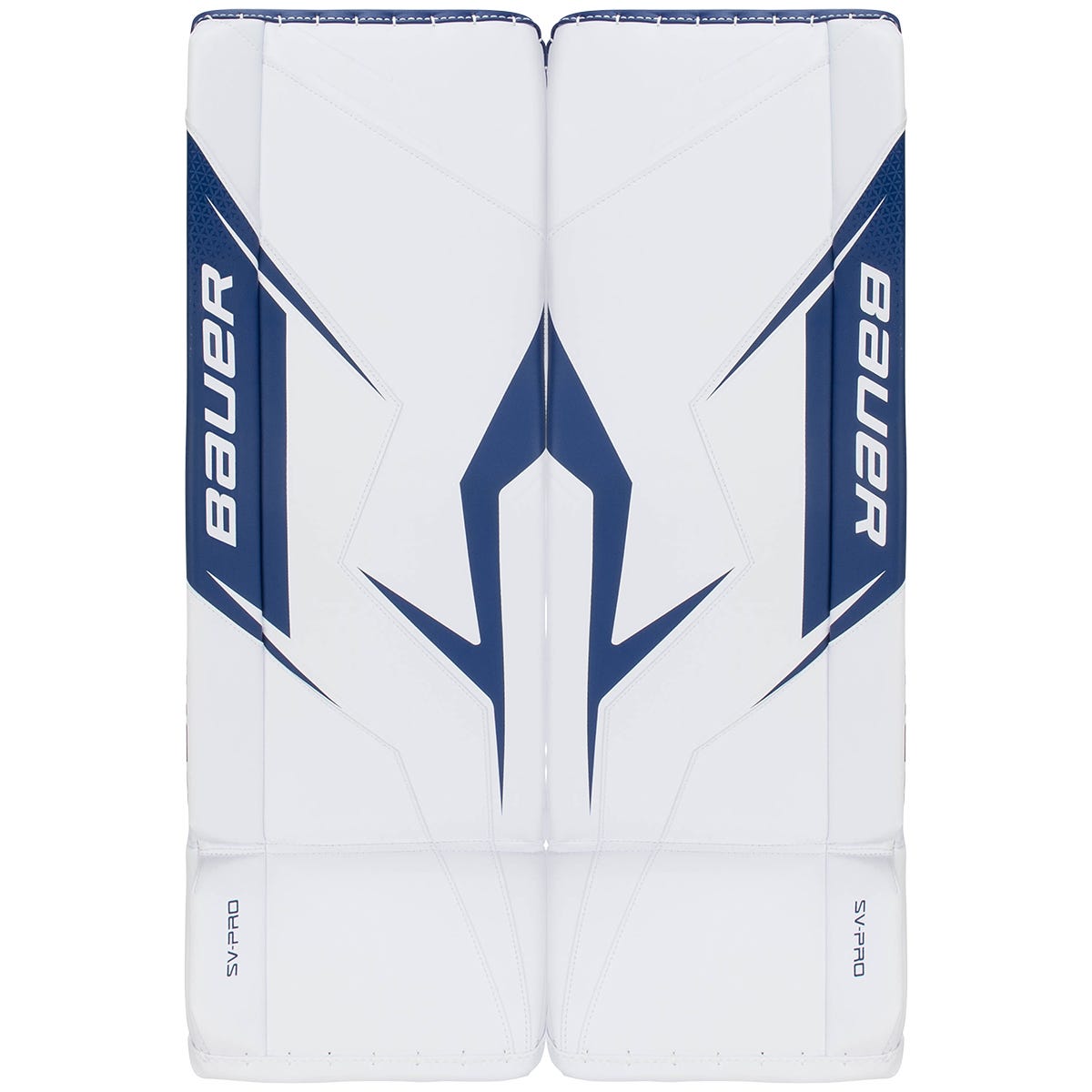 Bauer SV-Pro Senior Goalie Leg Pads in White/Blue Size Medium