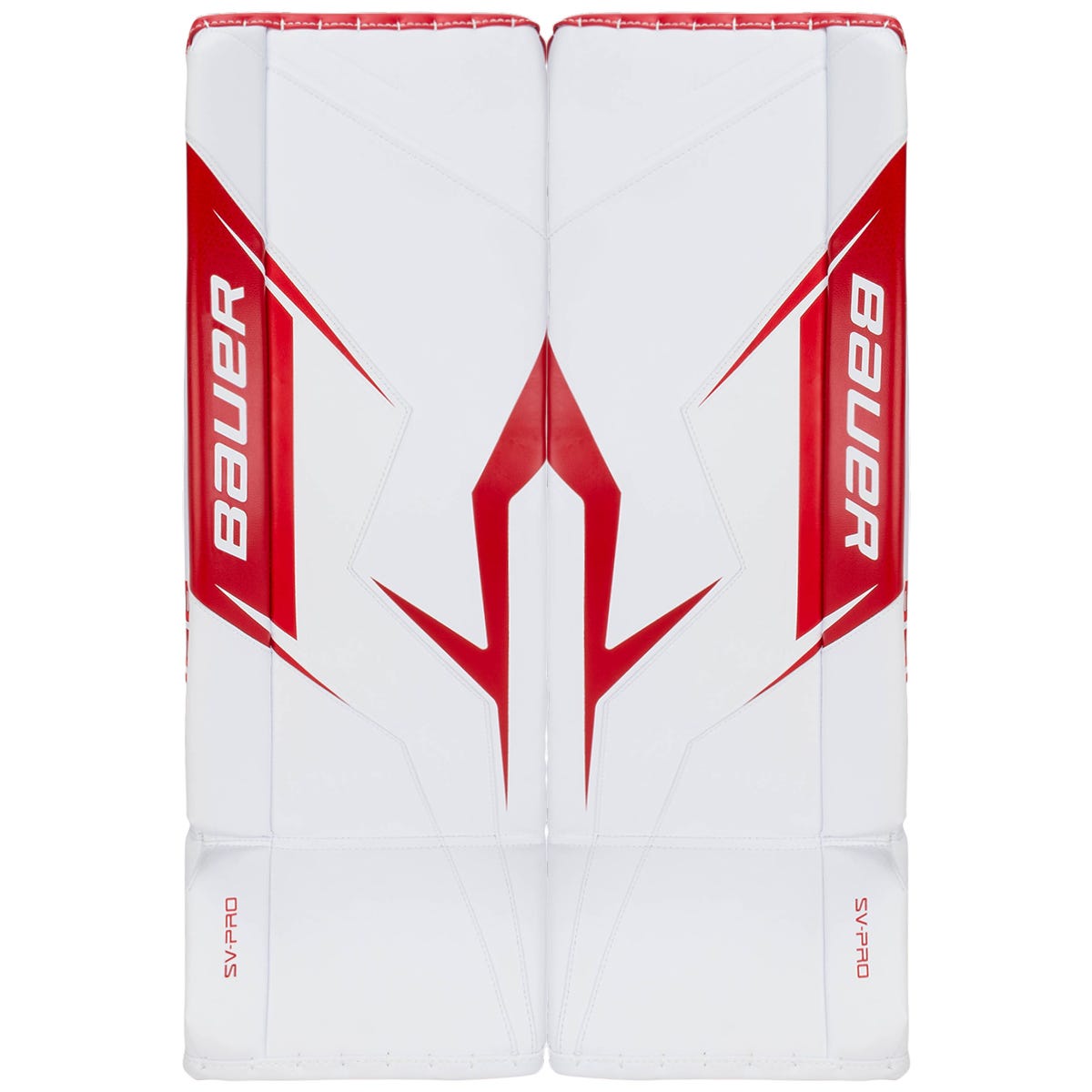 Bauer SV-Pro Senior Goalie Leg Pads in White/Red Size Medium